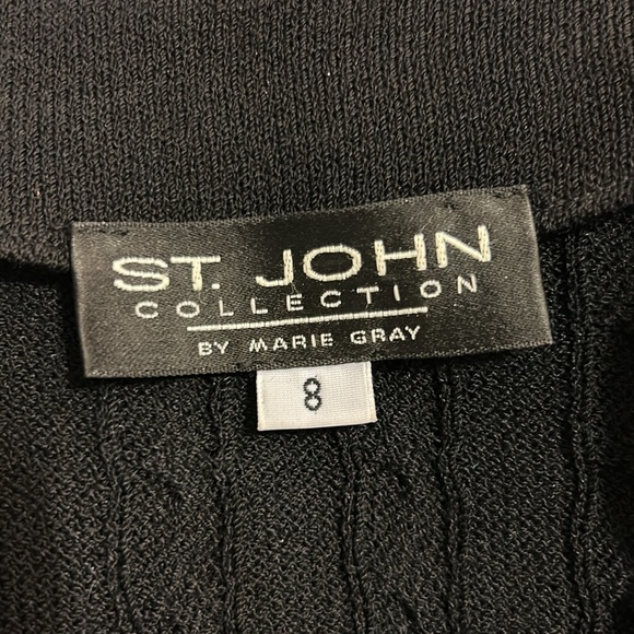 St John Collection by Marie Gray | Black Cable Knit Button Down | 8 - Picture 17 of 17